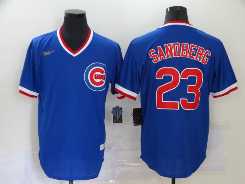 Men Chicago Cubs 23 Sandberg blue logo new MLB Jerseys